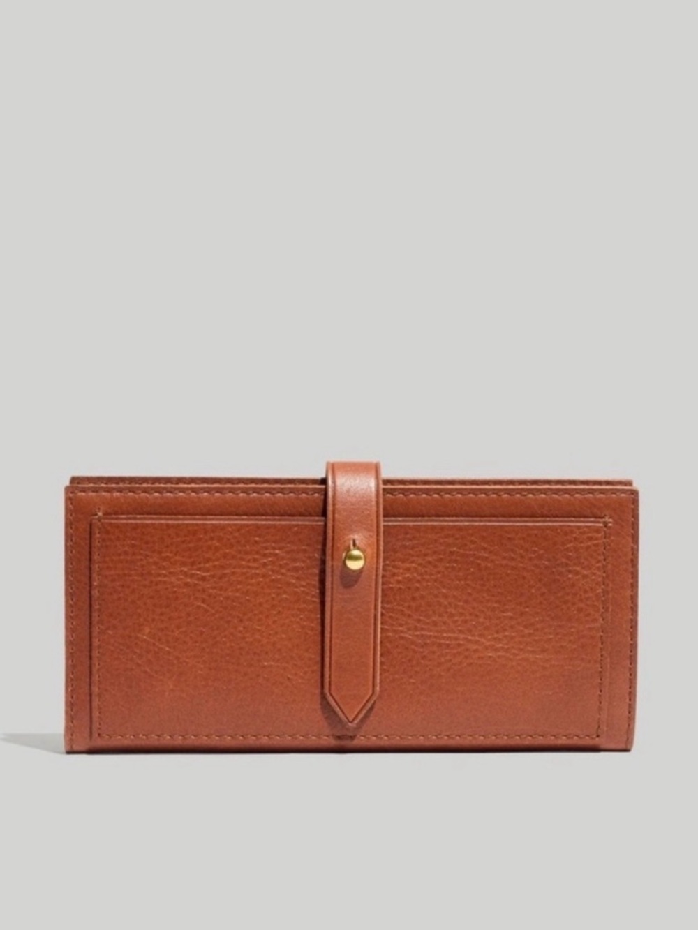 Madewell The Post Wallet in
English Saddle 100% Leather